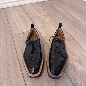 Zara Trafaluc Black Patent Leather Womens Dress Shoes EU36 US6